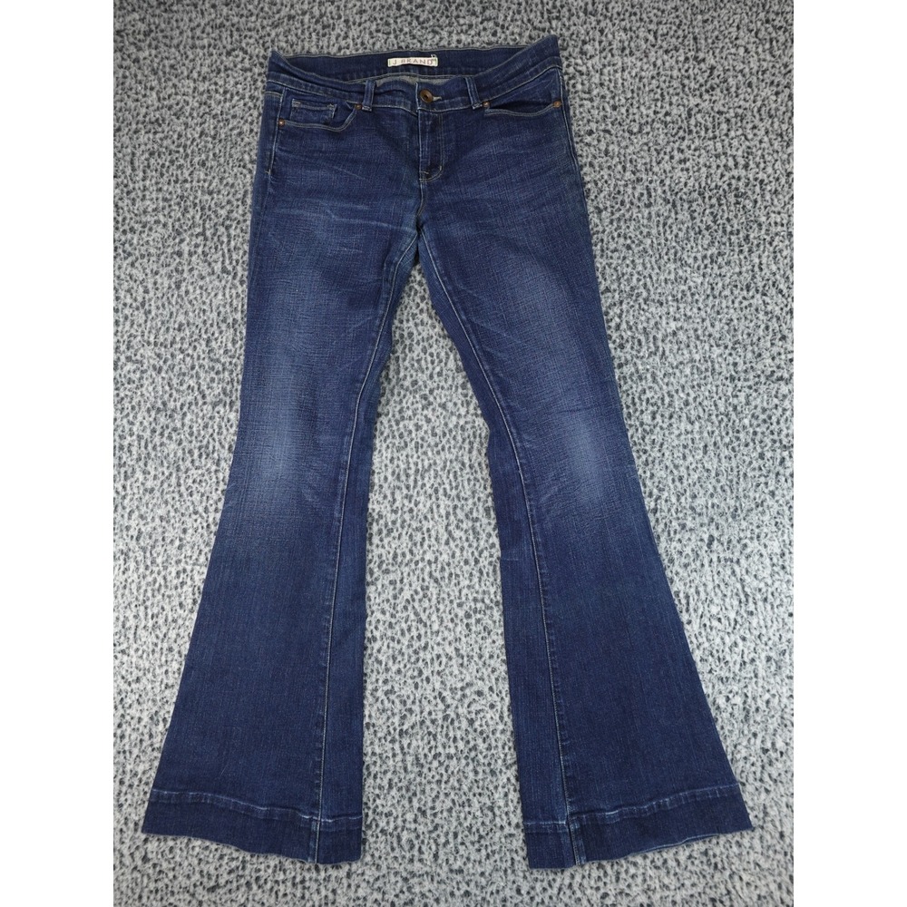 J Brand Love Story Jeans Womens 32 Blue Flare Dark Wash 72201 BDE